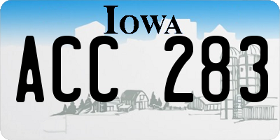 IA license plate ACC283