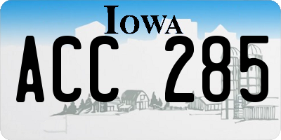 IA license plate ACC285