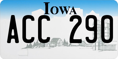 IA license plate ACC290