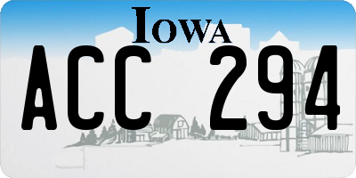 IA license plate ACC294