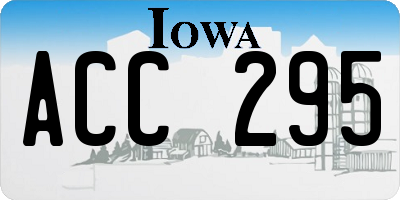 IA license plate ACC295