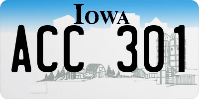 IA license plate ACC301