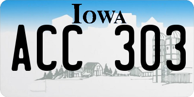 IA license plate ACC303