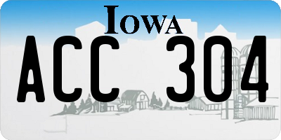 IA license plate ACC304
