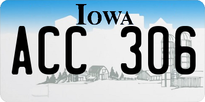 IA license plate ACC306