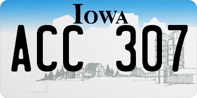 IA license plate ACC307