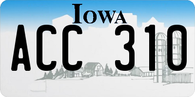 IA license plate ACC310