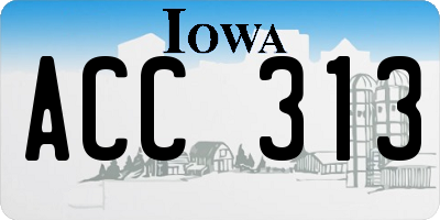 IA license plate ACC313