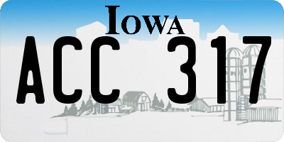IA license plate ACC317