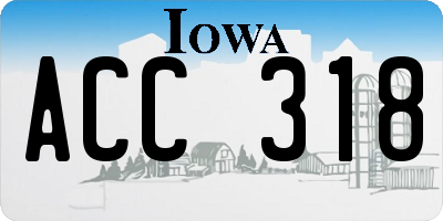 IA license plate ACC318