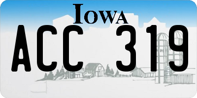 IA license plate ACC319