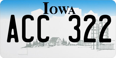 IA license plate ACC322