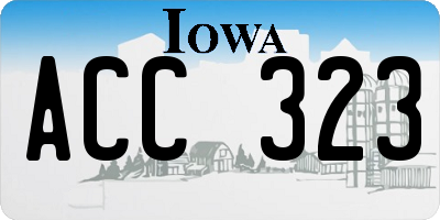 IA license plate ACC323