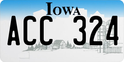 IA license plate ACC324