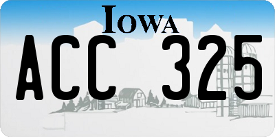 IA license plate ACC325