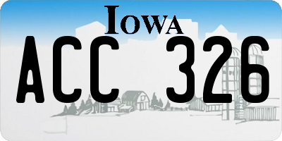 IA license plate ACC326