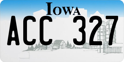 IA license plate ACC327