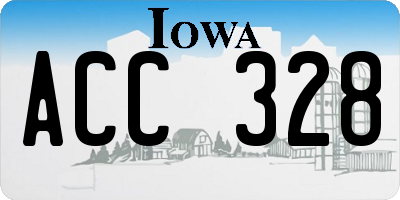 IA license plate ACC328