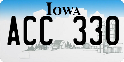 IA license plate ACC330