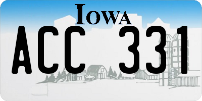 IA license plate ACC331