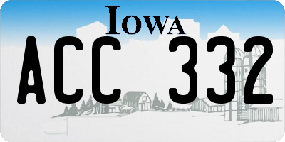 IA license plate ACC332