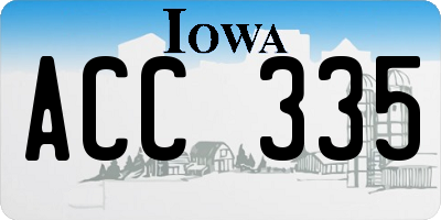 IA license plate ACC335
