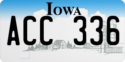 IA license plate ACC336