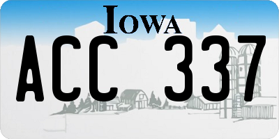 IA license plate ACC337