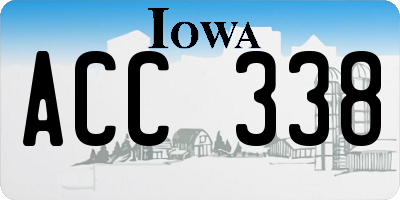 IA license plate ACC338