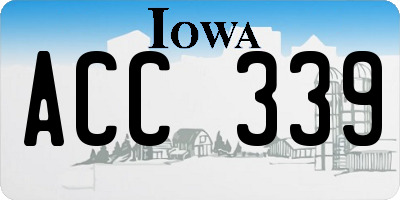 IA license plate ACC339