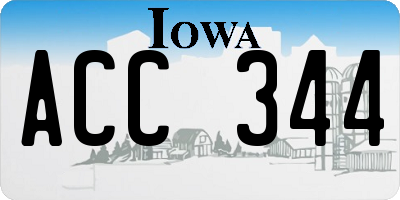 IA license plate ACC344