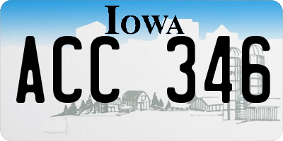 IA license plate ACC346