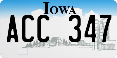 IA license plate ACC347