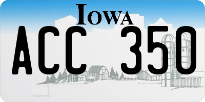 IA license plate ACC350