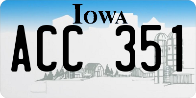 IA license plate ACC351