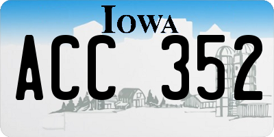 IA license plate ACC352