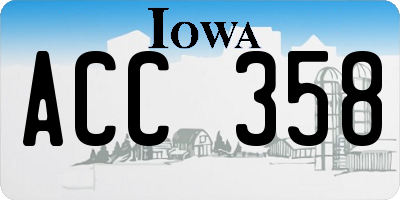 IA license plate ACC358