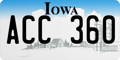 IA license plate ACC360