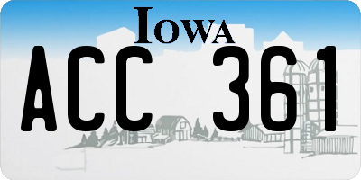 IA license plate ACC361