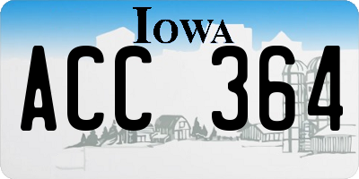 IA license plate ACC364