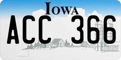 IA license plate ACC366