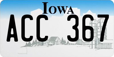 IA license plate ACC367