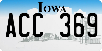 IA license plate ACC369