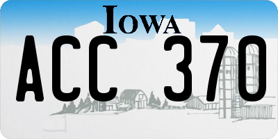 IA license plate ACC370