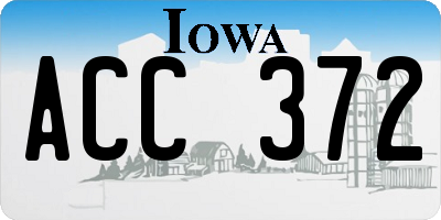 IA license plate ACC372