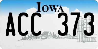 IA license plate ACC373