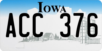 IA license plate ACC376