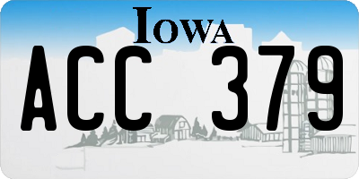 IA license plate ACC379