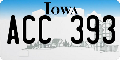 IA license plate ACC393