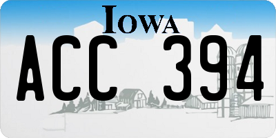 IA license plate ACC394